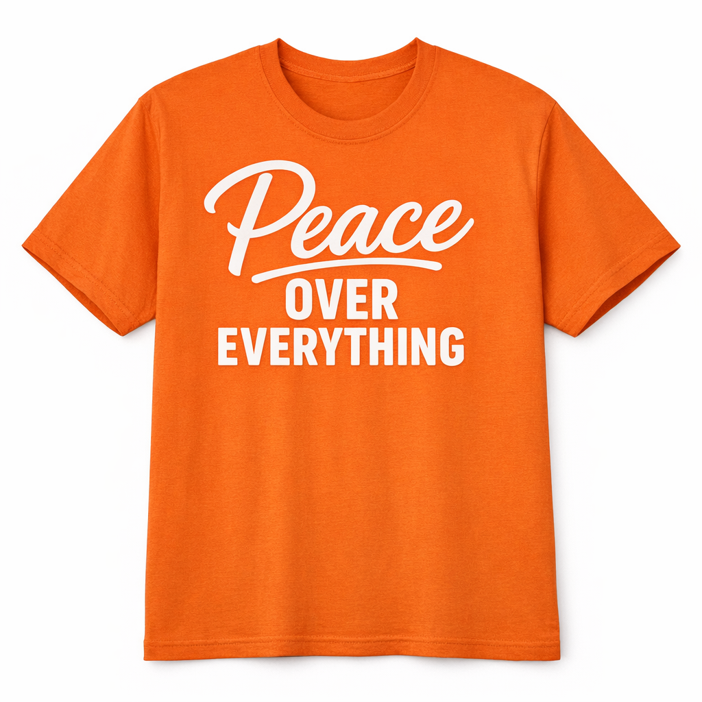 Peace Over Everything tee, orange
